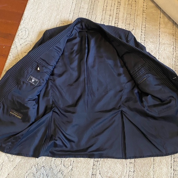 Men’s blue pinstripe coat custom from gariane Dallas-VITALE BARBERIS CANONICO - Picture 9 of 11